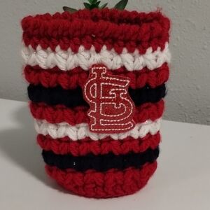 Red and White Crochet  Cubby Holder
